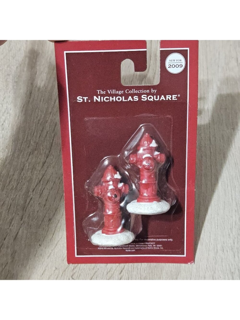 St. Nicholas Square Christmas Village Set Of 2 Fire Hydrants New